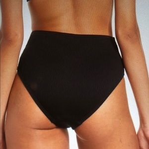 Top shop black ribbed high waisted swim suit bottom